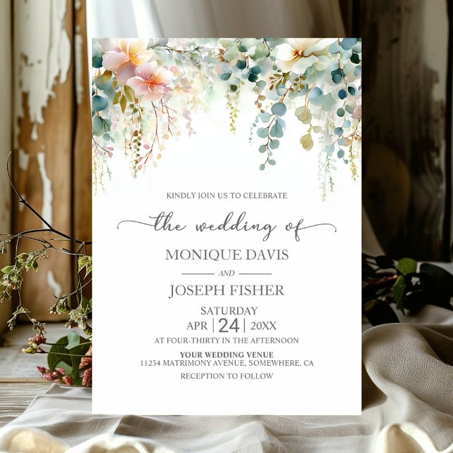 Convite Casamento com Verde Eucalipto (Criador carregado)