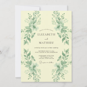 Convite Casamento com Verde Oliva e Champanhe