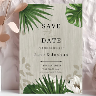 Convite Casamento com Verdura Tropical Salve a Data