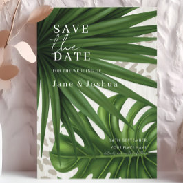 Convite Casamento com Verdura Tropical Salve a Data