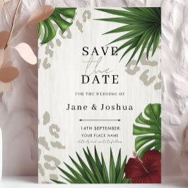 Convite Casamento com Verdura Tropical Salve a Data