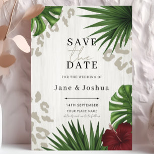 Convite Casamento com Verdura Tropical Salve a Data