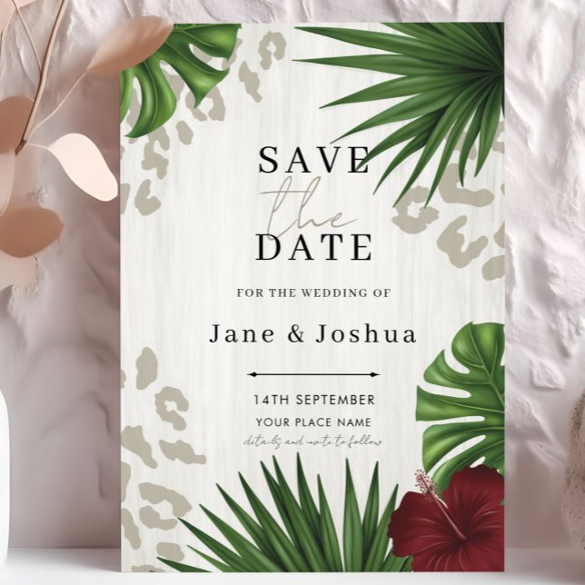Convite Casamento com Verdura Tropical Salve a Data (Criador carregado)