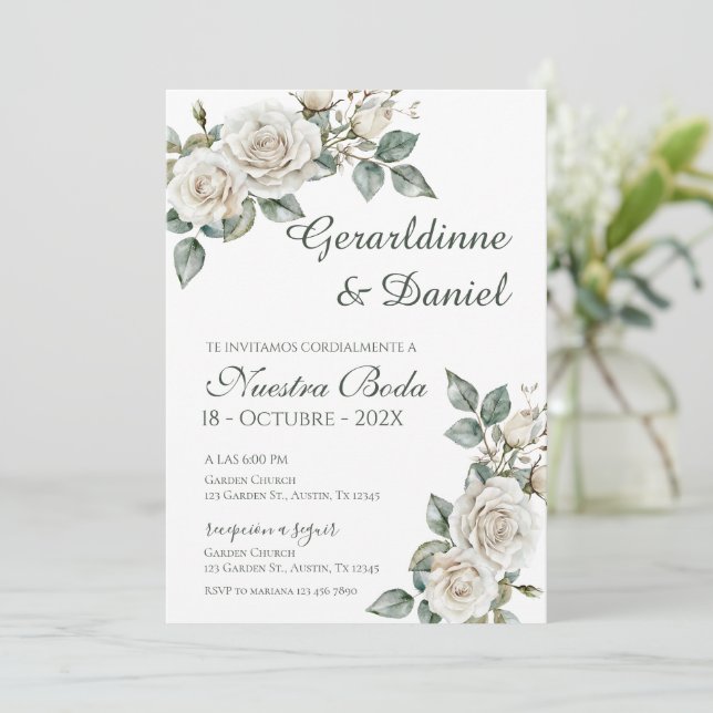 Convite Casamento com Verduras Espanholas (Em pé/Frente)