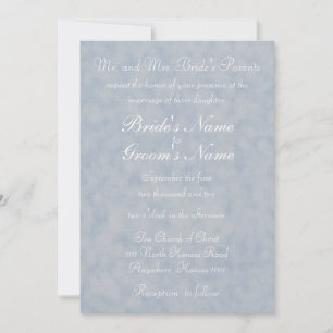 Convite Casamento com Verso e Textura Azul
