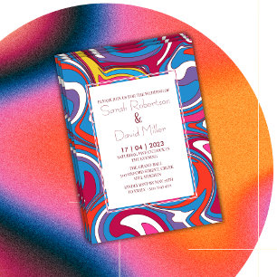 Convite Casamento com vibrações de onda retrorreflectora