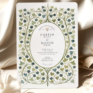 Convite Casamento com Videiras de Amora Preta Arts & Craft