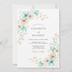 Convite Casamento com Vinha Champanhe Aqua