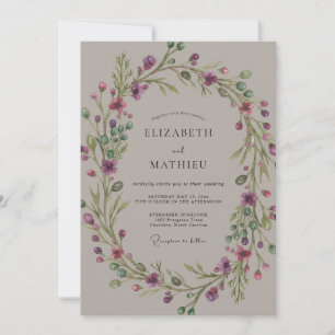 Convite Casamento com Vinha de Âmbar Ameixa