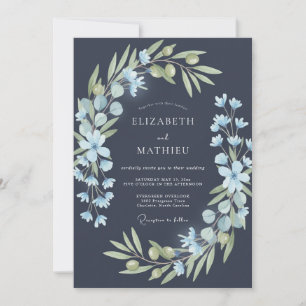 Convite Casamento com Vinha de Ardósia Azul