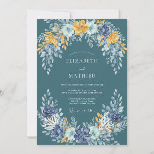 Convite Casamento com Vinha de Ardósia Mostarda