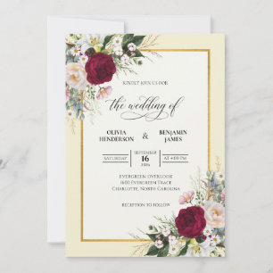 Convite Casamento com Vinha de Champanhe Morno