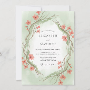 Convite Casamento com Vinha de Hortelã e Damasco