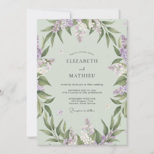 Convite Casamento com Vinha de Hortelã Lilás