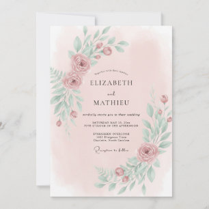 Convite Casamento com Vinha de Hortelã Rosa