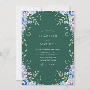 Convite Casamento com Vinha de Lavanda Esmeralda