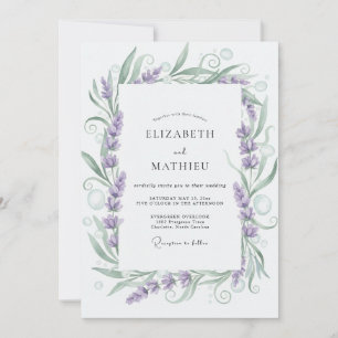 Convite Casamento com Vinha de Lavanda Roxa