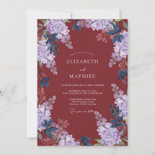Convite Casamento com Vinha de Lilás Marrom
