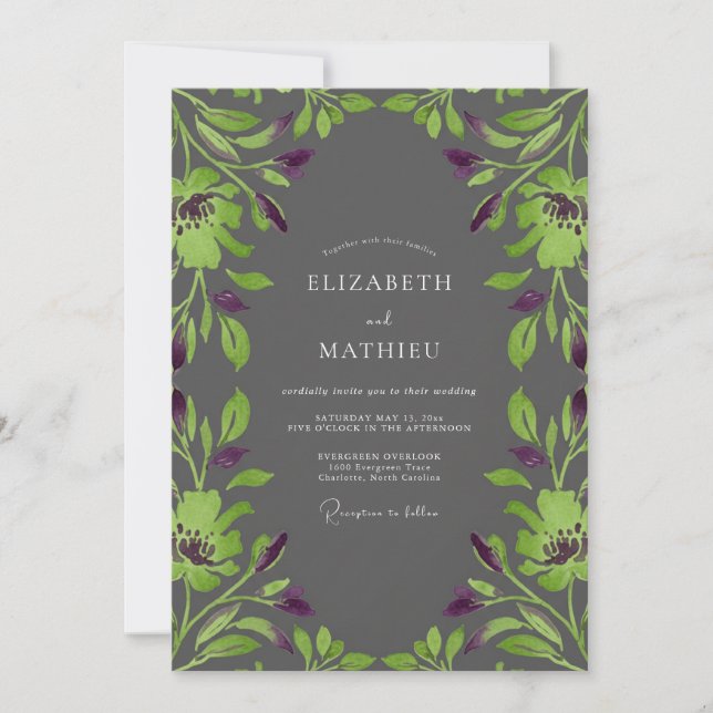 Convite Casamento com Vinha de Lima Carbono (Frente)