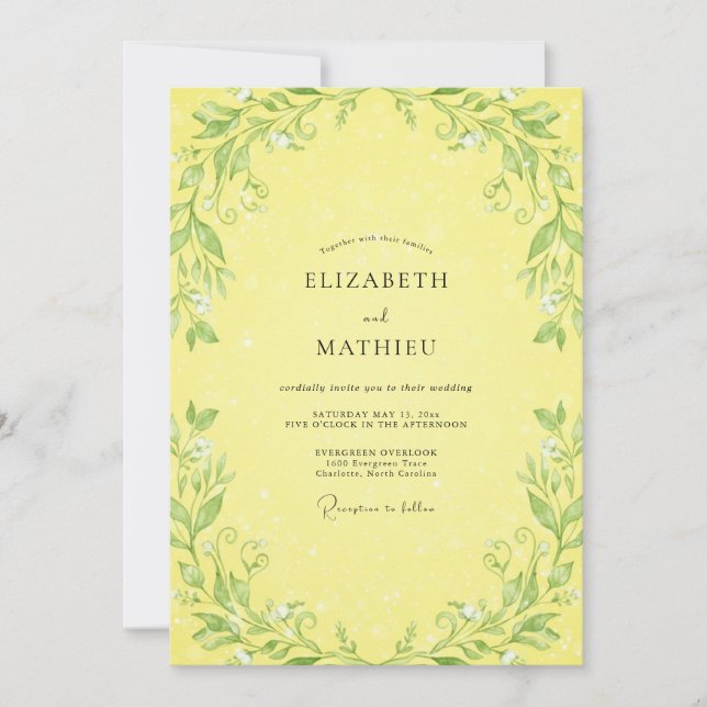 Convite Casamento com Vinha de Limão (Frente)