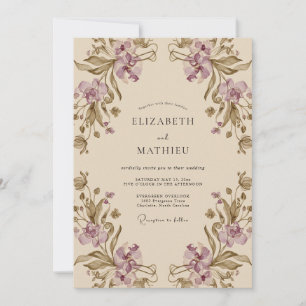Convite Casamento com Vinha de Oliva Malva