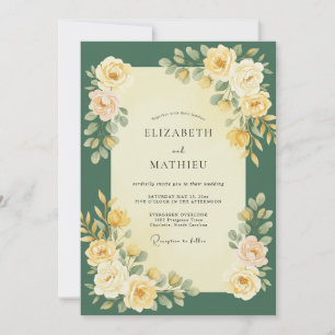 Convite Casamento com Vinha de Ouro Esmeralda