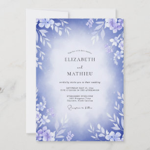 Convite Casamento com Vinha de Periwinkle Lavanda