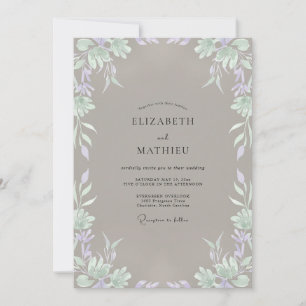Convite Casamento com Vinha de Periwinkle Taupe