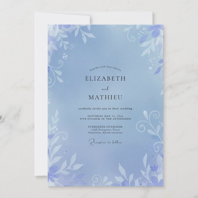 Convite Casamento com Vinha de Pervinca (Frente)
