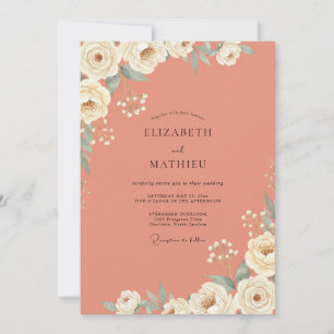 Convite Casamento com Vinha de Sage Terracota