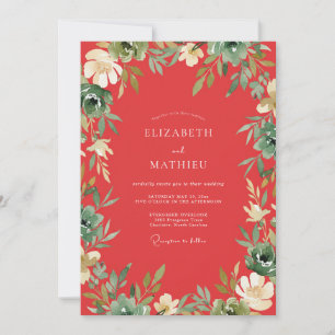 Convite Casamento com Vinha Folhosa Coral