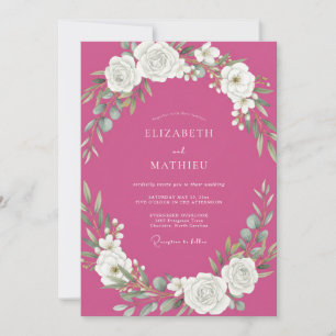 Convite Casamento com Vinha Fúcsia