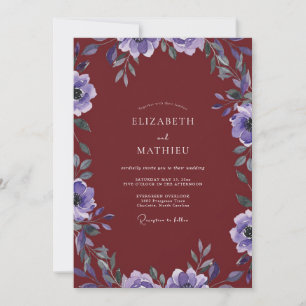 Convite Casamento com Vinha Lavanda Marrom