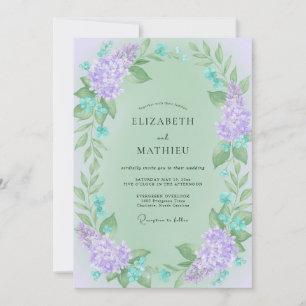 Convite Casamento com Vinha Lilás Menta