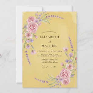 Convite Casamento com Vinha Lilás Mostarda