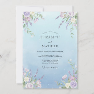 Convite Casamento com Vinha Lilás no Céu