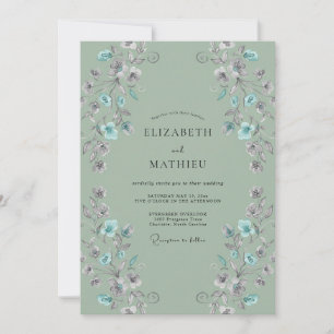 Convite Casamento com Vinha Lilás Sage