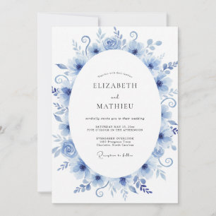 Convite Casamento com Vinha Pintada de Índigo