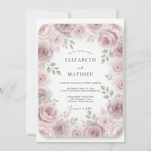 Convite Casamento com Vinha Rosa Suave