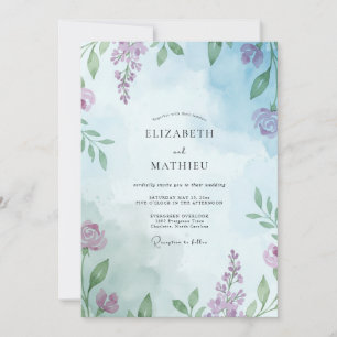 Convite Casamento com Vinha Roxa Azulada