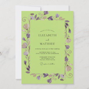 Convite Casamento com Vinha Roxa e Chartreuse