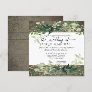 Convite Casamento Com Vinhas Russas De Folhagem Eucalyptus