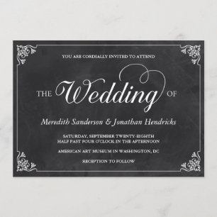 Convite Casamento com Vintage Chalkboard