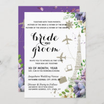 Casamento com Violet Floral e Viagem Themed