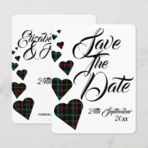Casamento com Xadrez Verde Save The Date