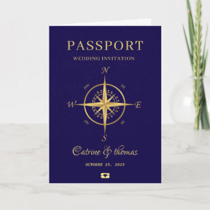 Convite Casamento Compass de Destino de Passaporte