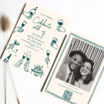 Convite Casamento Contemporâneo Funky desenhado à mão<br><div class="desc">Casamento Contemporâneo Funky desenhado à Mão</div>