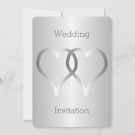 Convite Casamento Convocando Corações Prateadas