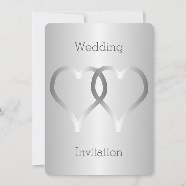 Convite Casamento Convocando Corações Prateadas (Frente)