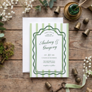 Convite Casamento Coquette Minimalista Verde